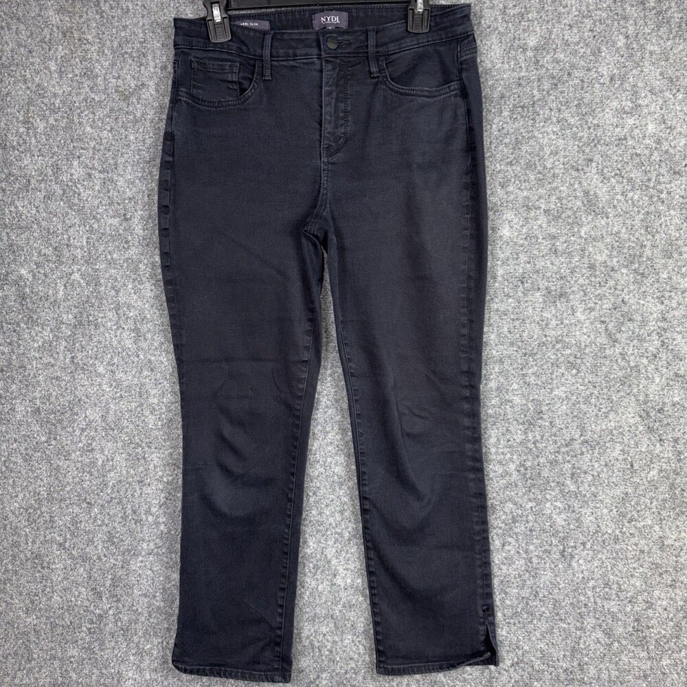 NYDJ Jeans Womens Size 8 Blue Sheri Slim Lift x Tuck Dark Wash Cropped